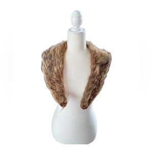 Vintage 1940s Raccoon Fur Collar Stole Brown Coat Collar Scarf